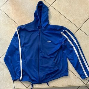 Speedo vintage zip up hoodie jacket. Royal blue. Unisex.